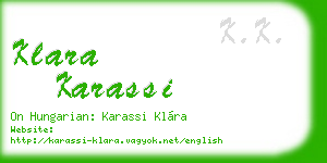 klara karassi business card